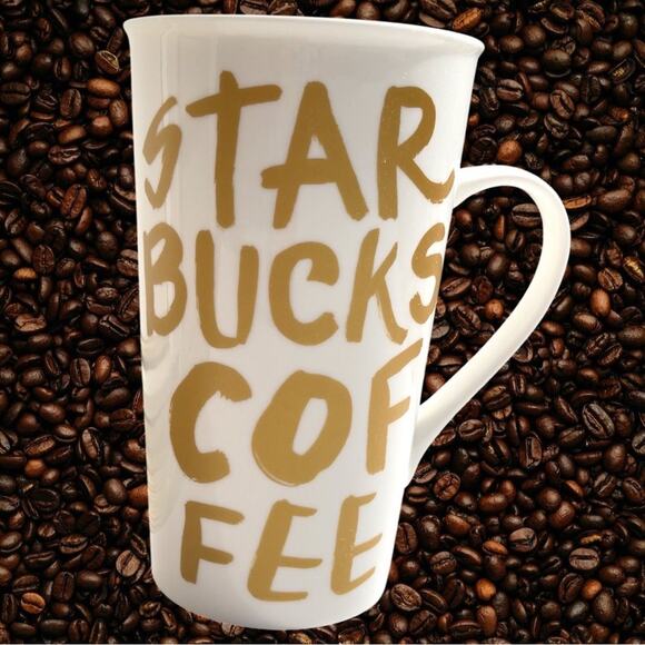 Starbucks Mug 16 oz White With Gold Starbucks Coffee Lettering - No Chips/Cracks - Picture 15 of 15